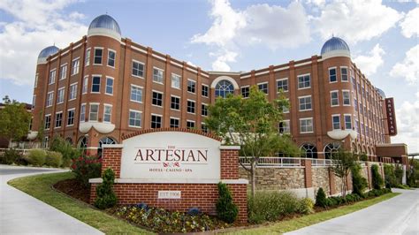 The artesian hotel - Picturesque Hotel with Cozy Casino. The original hotel opened in 1906 and burned down in 1962. The new Artesian, was resurrected by the Chickasaw Nation in 2013. It is grand with high ceilings; large rooms; a hot tub and pools; spa amenities; a fitness center; a bar and restaurant; friendly staff and a cozy casino. 